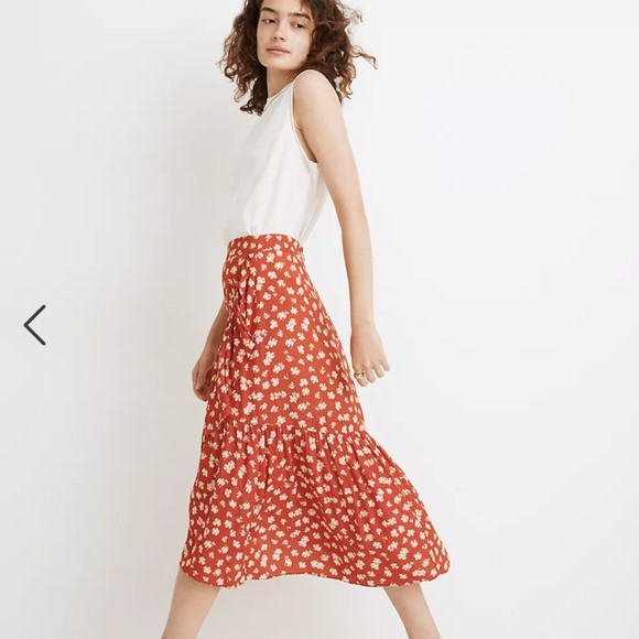 Madewell Dresses & Skirts - Madewell Ruffle Wrap Midi Skirt